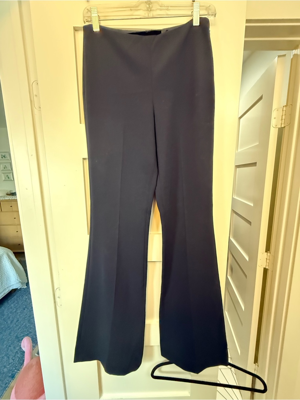 Wide-Leg High-Waist Women's Pants - Navy - Picture 5 of 8